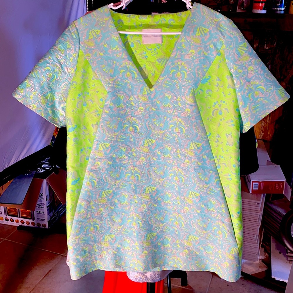 Turquoise and green Shift Dress
